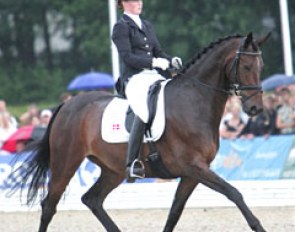 Maria Louise Andersen, stable rider at Blue Hors Stud, on Karina Lihmskov