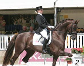 Lotte Skjaerbaek on Skovens Rafael (by Romanov x Don Schufro)