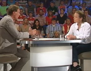 Isabell Werth being interviewed on her doping affair in Das Aktuelle Sportstudio