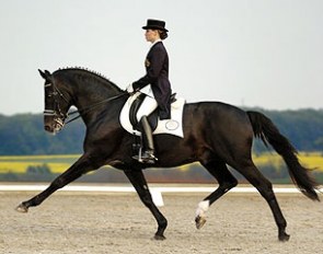 Amandine Prevost on the Hanoverian stallion Garçon