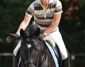 Isabell Werth on Rhapsodie Queen. This mare was previously ridden and competed by Australian Hayley Beresford