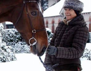 Constance Menard and her retired Grand Prix mare Lianca in December 2010