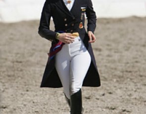 Nadine Capellmann on foot for the lap of honour