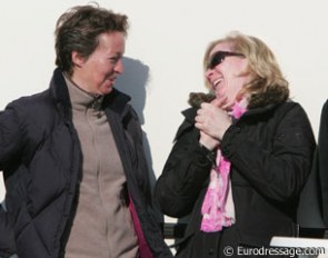 Zu Saeyn-Wittgenstein shares a laugh with Gina Capellmann-Lutkemeier