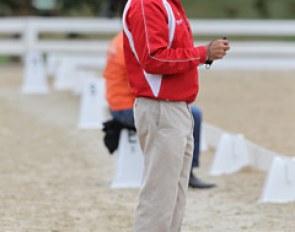 Robert Dover coaching the Canadians at the 2010 World Equestrian Games :: Photo © Astrid Appels
