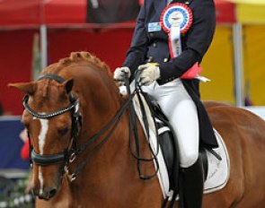 Australian young rider Alexis Hellyer on the Hanoverian Wacca W (by Weltmeyer). She won a ticket to attend the 2011 CDIO Aachen