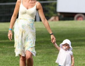 Catharina Svensson, Jan Brink's wife, and their toddler Angelina Brink