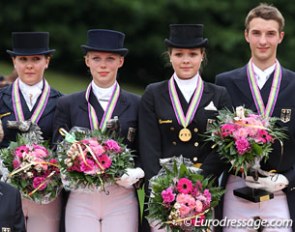 The 2011 German junior team gold medallists: Vivien Niemann, Pia Katharina Voigtländer, Lena Schütte, Jonas Schmitz-Heinen :: Photo © Astrid Appels