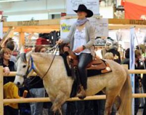 Anabel Balkenhol having fun on a Western horse