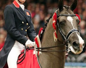 Charlotte Dujardin and Valegro win the 2012 London World Cup qualifier at Olympia :: Photo © Risto Aaltonen