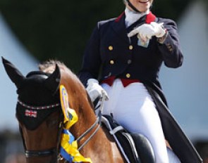 Pippa Hutton has a big smile on her face when she finished fourth in the kur with Duela