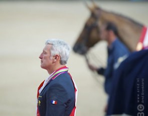 The third place getter for the 2014 Silver Camera Award by Arnd Bronkhorst, featuring Roger Yves Bost and Myrtille Paulois at the 2013 European Show Jumping Championships
