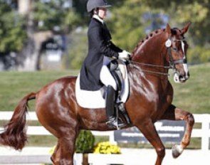Kirsten Becker and the 15-year old KWPN gelding Ramses at the 2013 U.S. Dressage Championships :: Photo © Sue Stickle