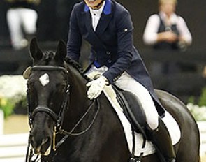 Akiko Yamazaki (on Matrix) became the first recipient of the Janine Westmoreland Malone Perpetual Trophy for winning the Prix St. Georges Adult Amateur Championship :: Photo © Sue Stickle