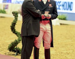 Richard Davison hands the Gordon Davison Award to Michael Eilberg