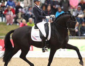 Emmelie Scholtens and Desperado at the 2013 World Young Horse Championships :: Photo © Astrid Appels