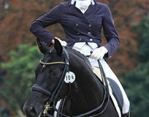 Dominika Krasko-Bialek on the licensed breeding stallion Dr. Doolittle