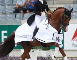 Charlott Maria Schurmann and Burlington win the U25 Kur to Music at the 2014 CDIO Aachen :: Photo © Astrid Appels