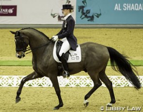 Nathalie zu Sayn-Wittgenstein and Digby at the 2014 CDI Doha :: Photo © Libby Law