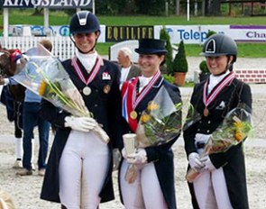 The Grand Prix podium at the 2014 Norwegian Dressage Championships: Camilla Kalseth, Lillan Jebsen, Ellen Birgitte Farbrot