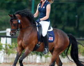 Alexandra Hellings schooling Der Kleine Lord at the 2014 European Pony Championships :: Photo © Astrid Appels