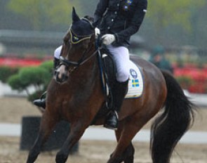 Swedish Klara Svanberg and Little Diamond's Doolittle had to ride in the pouring rain
