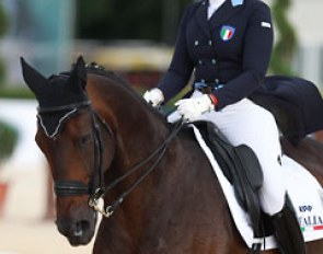 Italian Valentina Croce on French Grand Prix rider Ludovic Henry's former GP horse Nirvana XV