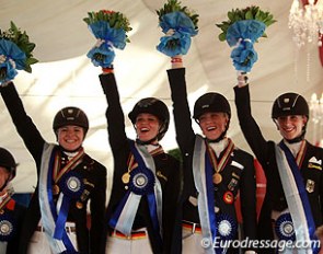 The 2014 German gold medal winning team: Anna Christina Abbelen, Julia de Ridder, Jessica Krieg, Ellen Richter :: Photo © Astrid Appels