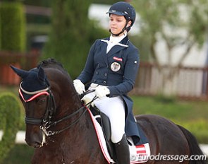Austrian Junior Rider Florentina-Gisi Lorenz on Coco Procol Harum at the 2014 European Junior Riders Championships :: Photo © Astrid Appels