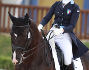 Italian Camilla Mauro on Santo Stefano Francis at the 2014 European Junior Riders Championships in Arezzo, Italy :: Photo © Astrid Appels