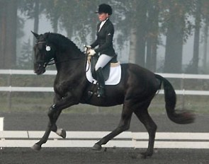 Siiri Kyro on the Finnish warmblood Hot Flow (by Hotline) :: Photo © Ratsujalostusliltto Ry