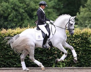 Dutch Emmelie Scholtens and the PRE bred Genciano BCN are selected to represent Spain at the 2014 World Championships for Young Dressage Horses :: Photo © Jessica Pijlman