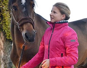 Italian 14-year old Alice Campanella, wearing an Anky winter jacket, with her pony Flamenco Star