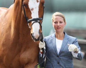 Looking smart at the horse inspection, Katie Foster and Sacramento
