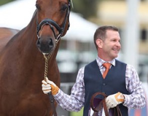 The prize for best dressage at the jog definitely goes to Matt Johnson and his Danish stallion Petersborg Qasanova (by Quaterback)
