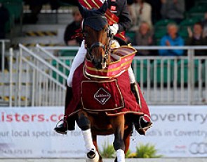 Michael Eilberg and Marakov win the 2014 British Dressage Championships :: Photo © Risto Aaltonen