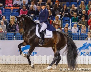 Inessa Merkulova on Mister X at the 2014 CDI-W Tallinn :: Photo © Kulli Tedre