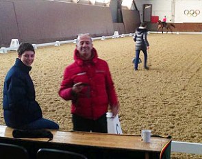 German team trainers Monica Theodorescu and Jonny Hilberath at the DOKR Training Centre in Warendorf during the A-team training seminar :: Photo courtesy U. Salzgeber