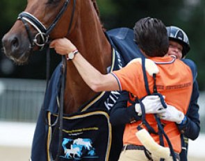 Golden girl Kirsten Brouwer gets a big hug from her boyfriend