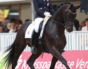 Austrian Stephanie Dearing on the Oldenburg bred Riano (by Rock Forever x Weltmeyer), bred by Johannes Westendarp