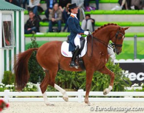 Adelinde Cornelissen and Parzival secured Holland's ticket to Rio at the 2014 World Equestrian Games :: Photo © Astrid Appels