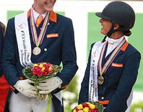Diederik van Silfhout and Adelinde Cornelissen on the podium for bronze