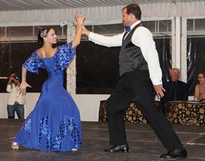 American team rider Todd Flettrich showing his moves at the 2014 Prancing with the Stars East Coast Fundraiser :: Photo © Betsy LaBelle/Dressagedaily