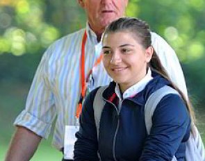 Klaus Balkenhol trains Charlott Maria Schurmann on her Under 25 horse Burlington
