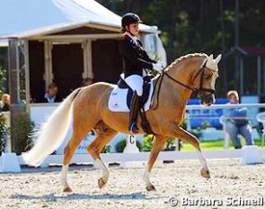 Nadine Krause on Danilo. Her mom Stefanie Krause trained Nadine at the show. They recently acquired ownership of Danilo after having leased him from previous owner, Mr. Steinheuer.