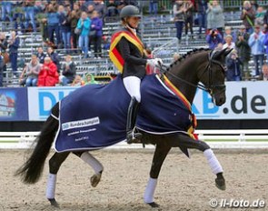 Isabel Bache and Fasine win the 6-year old Finals at the 2015 Bundeschampionate :: Photo © LL-foto
