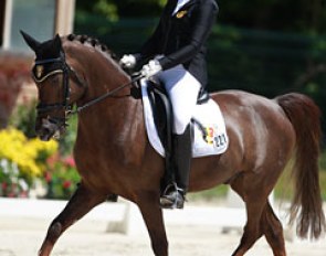 Kayleigh Buelens and Berlioz at the 2015 European Pony Championships :: Photo © Astrid Appels