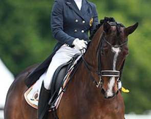 Young Rider Alexa Fairchild on Sunrise at the 2015 CDI Compiegne. Alexa will be representing Belgium at a European Championships for her ninth consecutive year :: Photo © Astrid Appels