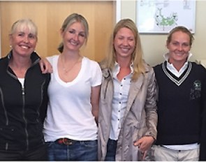 Lyndal Oatley, Mary Hanna, Kristy Oatley, Briana Burgess, Hayley Beresford, Maree Tomkinson at the High Performance Management meeting in Dortmund