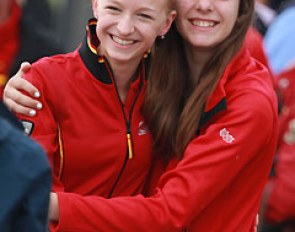 Helen Erbe rejoices when she hears she won bronze